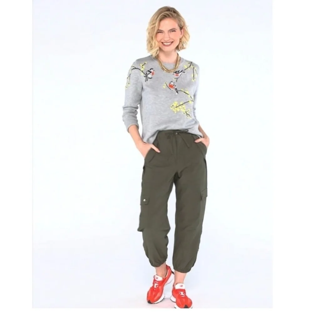 CAbi Gray Sweater with Bird Embroidery - Picture 3 of 11